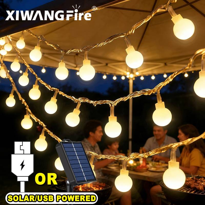 Lighting Wedding Outdoor - Luzes de Cordão Solares/USB/Bateria de 3-10M,