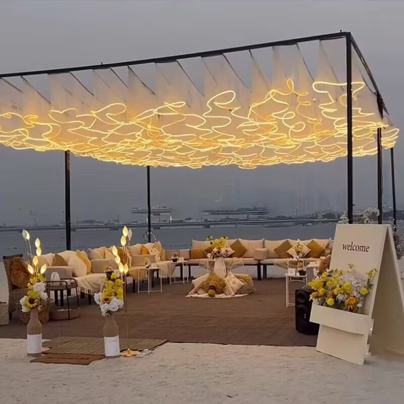 Lighting Wedding Outdoor - Decoração de Teto para Casamento, Cortina
