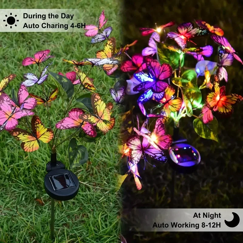 Solar led borboleta luzes do j - Outdoor Lighting Gazebo avaliação e preço