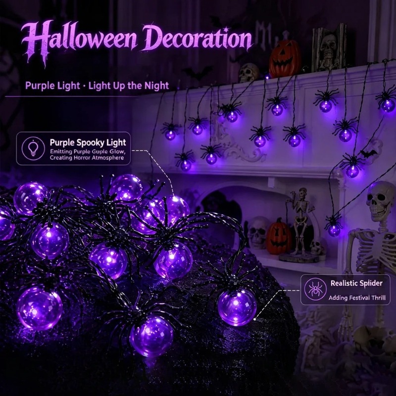 Luzes de Cordão LED em Forma d - Outdoor Lighting Halloween avaliação e preço