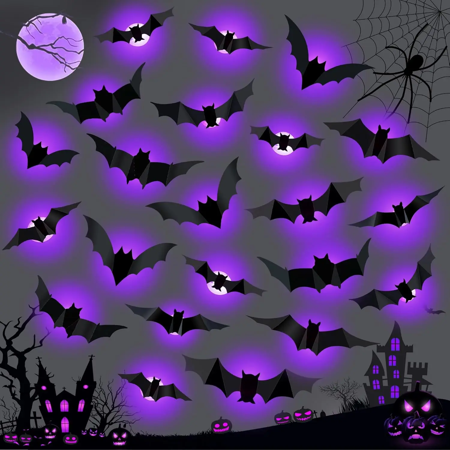 Halloween led morcegos aranha  - Lighting Wedding Outdoor avaliação e preço