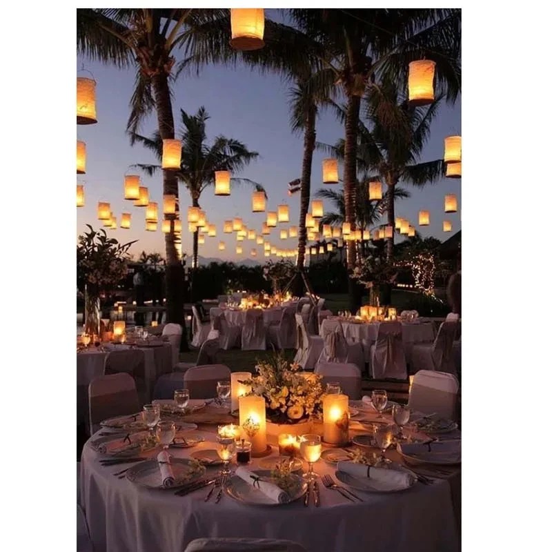 Lanterna de Papel Branca Cilín - Lighting Wedding Outdoor avaliação e preço