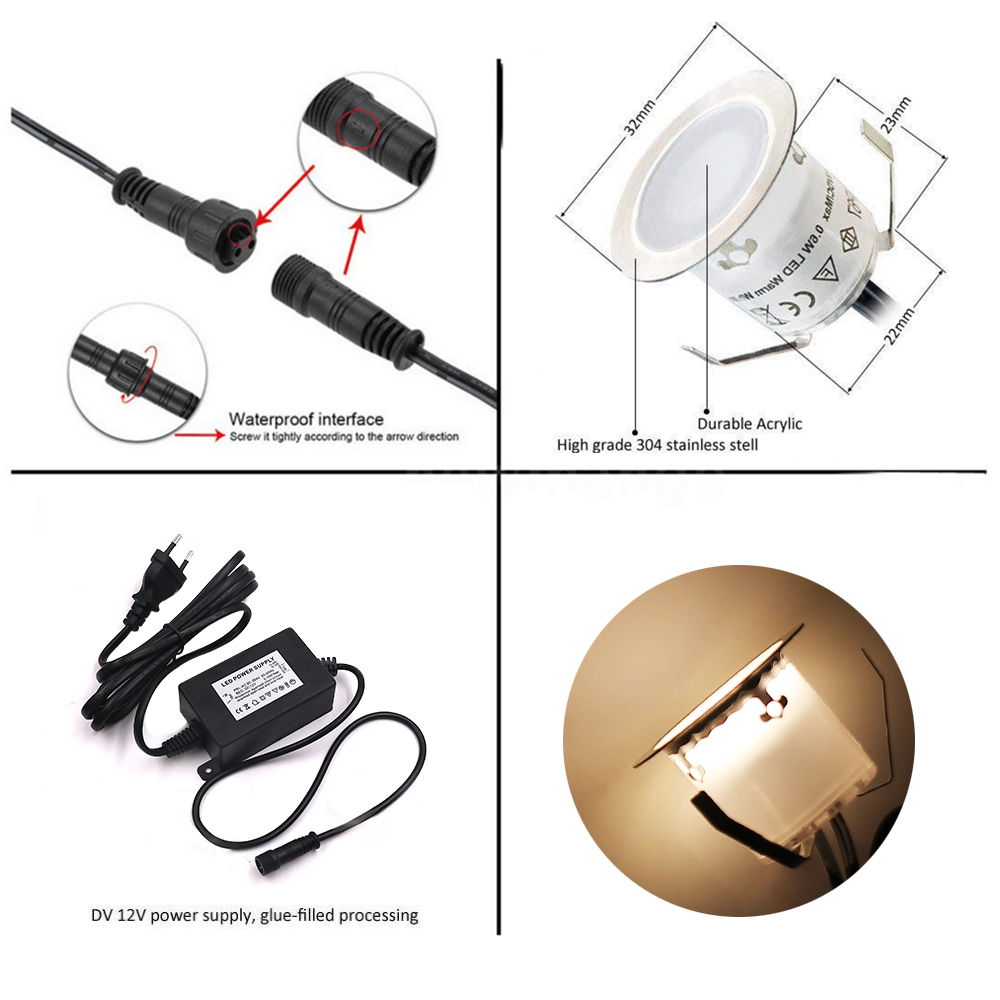 Dc12v led deck luz ip67 à prov - Deck Step Light avaliação e preço