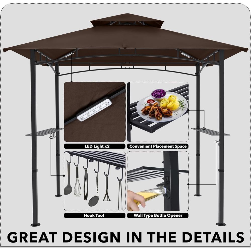 Gazebo para churrasco ao ar li - Outdoor Lighting Gazebo avaliação e preço